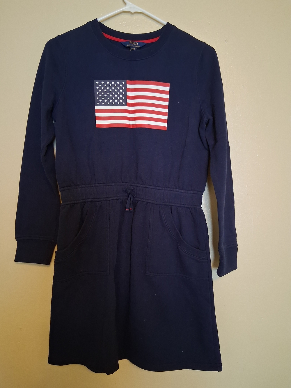 Polo by Ralph Lauren Navy Sweatshirt Dress with American Flag